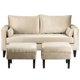 thumbnail image 1 of Sofá Sky 3 Cuerpos Más 2 Pouf Felpa Beige, 1 of 5