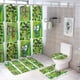 thumbnail image 1 of Pepinillo-theme 4-Piece Shower Curtain Set with Rugs, Waterproof Bathroom Decor Set Includes Bath Mat, U-Shaped Rug, Toilet Lid Cover and Curtain with Hooks, 1 of 6
