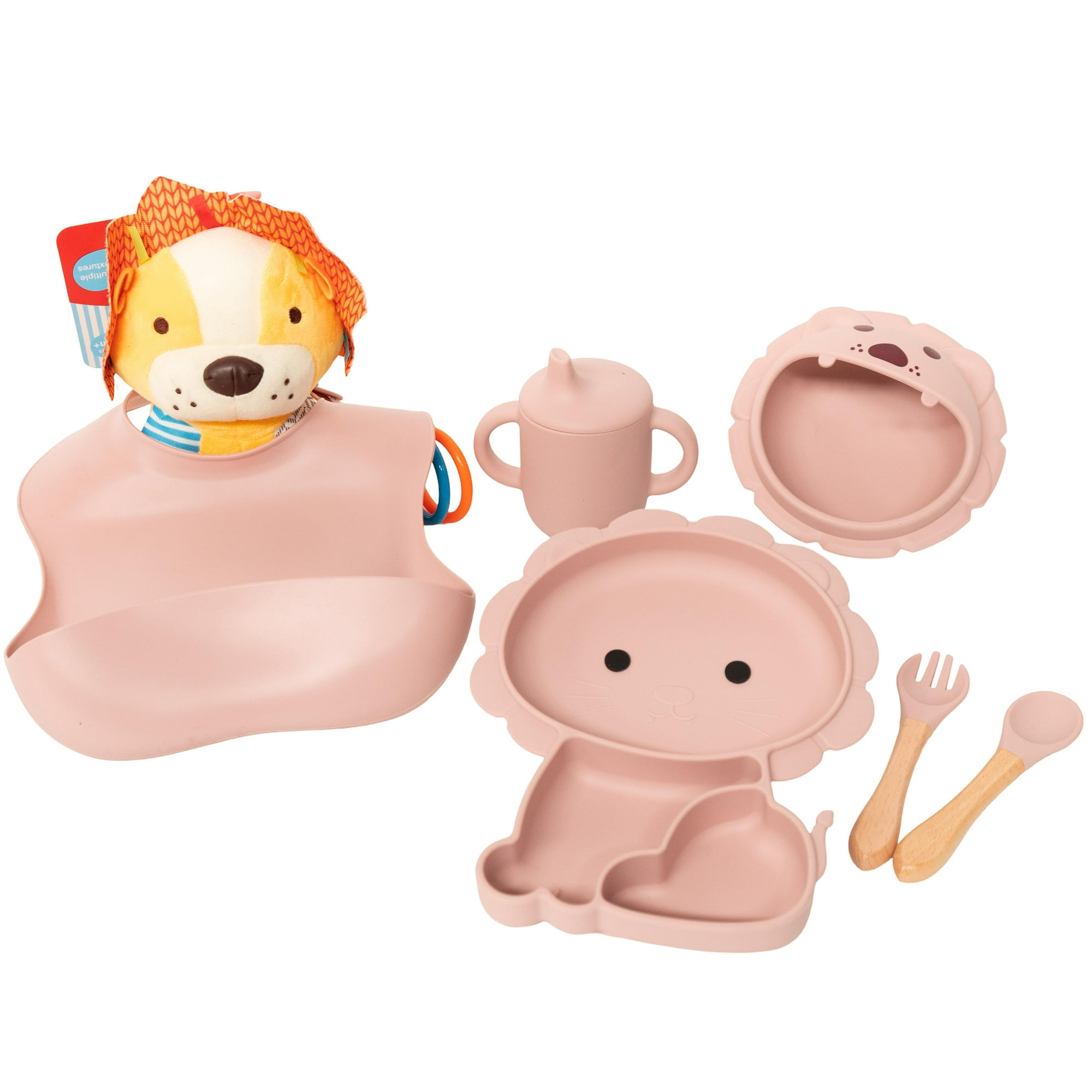 Wakeshome - Set De Alimentación Silicona Dividida Con Ventosa Bebés 6pcs