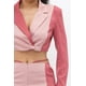 thumbnail image 4 of Blazer Corto con Bloques de Color y Pantalón Ancho de Tiro Bajo a Juego con Bolsillos Azul M, 4 of 5