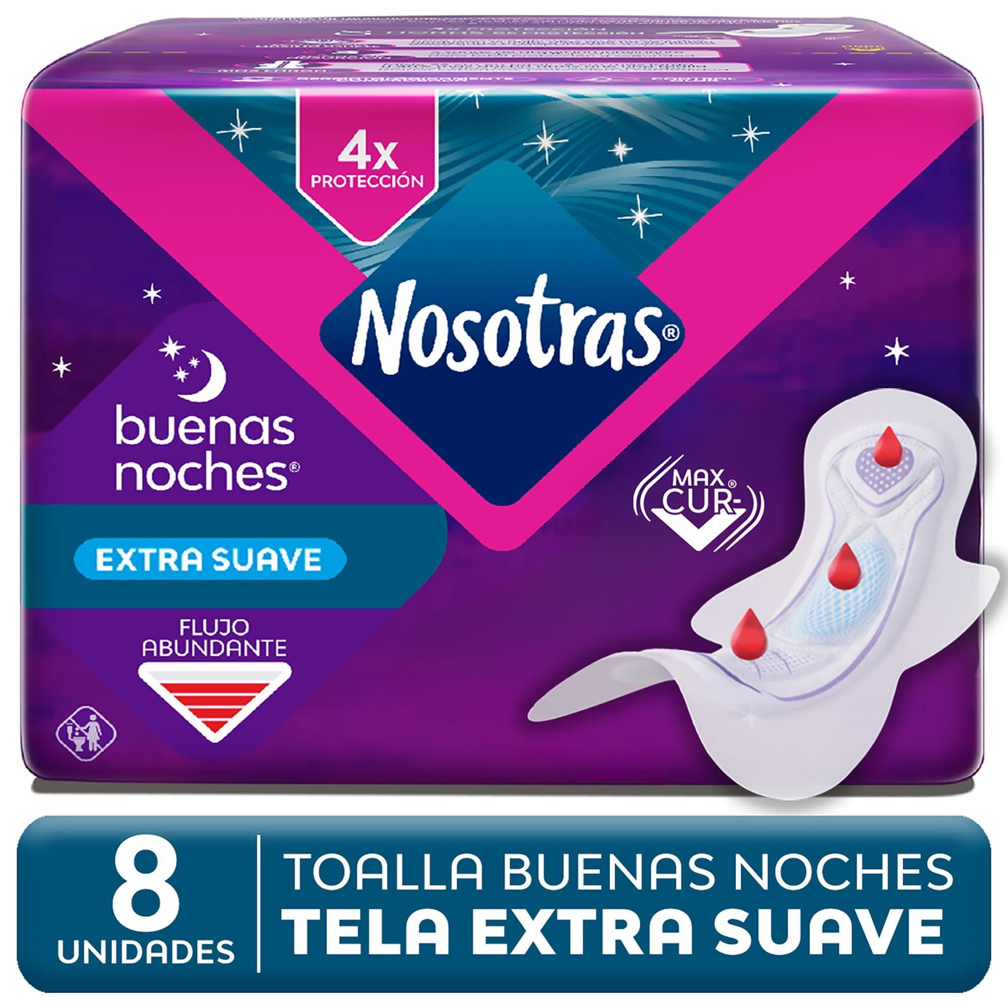 Nosotras - Toallas Higiénicas Con Alas Buenas Noches Tela Suave Algodón