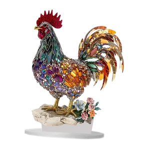 Bothyi - Decoración De Pollo Acrílico 2D, Ideal Como Regalo De Escritorio Para El Hogar, Vitrina Navideña.