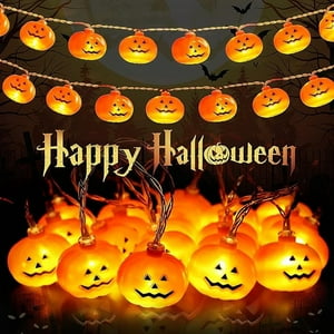Veat00L - Decoración De Halloween, 3M 20 Led Luces De Calabaza, Funciona Con Pilas, Interior Y Exterior Fiesta De Halloween Decoración Led (Luces De Calabaza)
