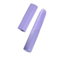Ioensy - Pincel De Labios De Silicona Con Tubo De Aluminio, Pincel De Maquillaje De Labios En Ángulo Para Niñas, Violeta