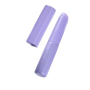 Ioensy - Pincel De Labios De Silicona Con Tubo De Aluminio, Pincel De Maquillaje De Labios En Ángulo Para Niñas, Violeta