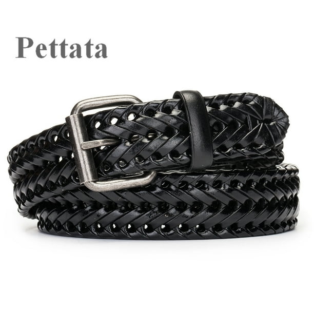 Pettata Fashion Men's Braided Belt Leather Strap For Jeans