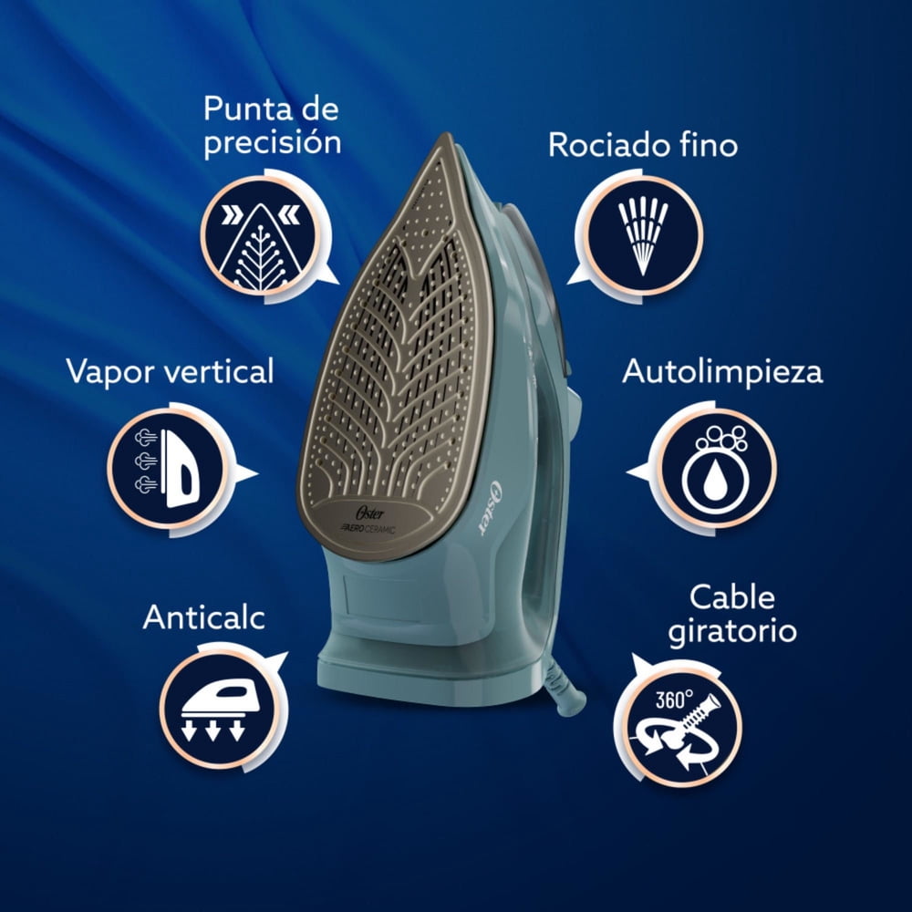 Plancha de vapor Oster AeroGlide S7000 verde claro, foto 5