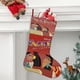 thumbnail image 2 of La Nueva Escuela del Emperador Tema: Calcetines de Navidad, fino lino blanco para colgar en escaleras y chimenea, decoración navideña para el hogar, regalo de Navidad.54cm×38cm, 2 of 5