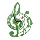 thumbnail image 1 of Reloj De Pared Con Dise?o De Nota Musical, Decoración Para Dormitorio, Sala De Estar, Hogar, Verde, 1 of 5