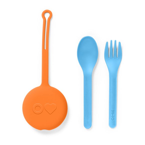 Juego de utensilios Omie OmieBox Kids con funda de plástico de 2 piezas