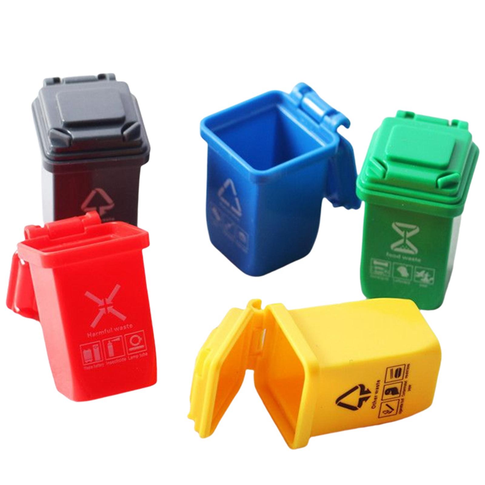 Magideal - Mini Cubo De Basura En Miniatura Simualtion De 5 Piezas, Cubo De Basura/12 Decoración De Casa De Muñecas, Escena Diy, Modelo De Muebles Para Juego De