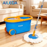 Spin Mop 360° Aileda Color Azul (1 Repuesto) | Balde Centrífugo Con Ruedas Para Arrastre