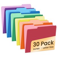 Carpetas De Archivos Sunee, Paquete De 30 Unidades, Manila, 8.5 X 11 Pulgadas, 6 Colores Surtidos