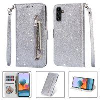Funda Para Foxdock Elegante Funda Samsung Galaxy A14 5G Glitter Con Cremallera-Ideal Para El Uso Diario