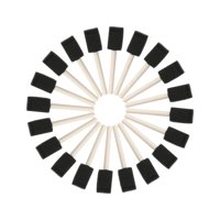 Magideal - 20X Cepillos De Espuma Cepillo Con Mango De Madera Herramientas De Dibujo Cepillo De Esponja Juego De Cepillos De Esponja Para Proyectos De Manualidad