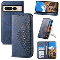 Funda Flip Foxdock Para Google Pixel 8 Pro , Estilo Billetera Con Diseño Rombo, Correa De Mano Y Soporte, Uso Diario