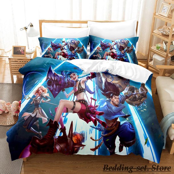 Game League of Legends Wild Rift Bedding Set Bed Set Adult Kid Bedroom Duvetcover Sets Anime