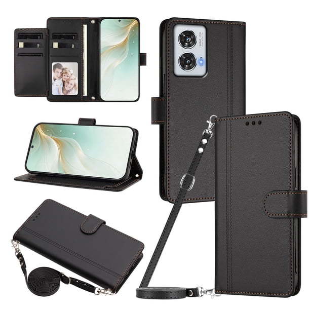 Funda Tipo Libro para Motorola Moto G85 5G, Tapa con Imán, Negro