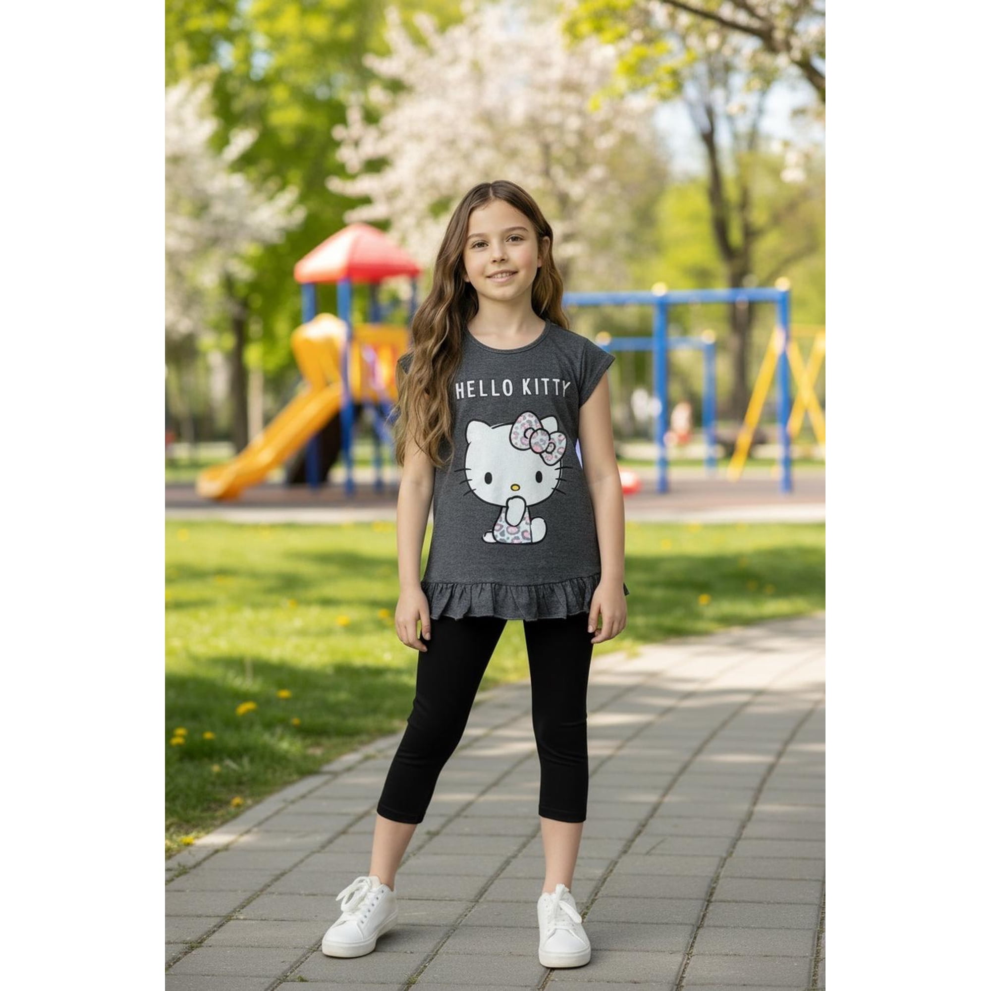 Conjunto Niña Hello Kitty Gris 4
