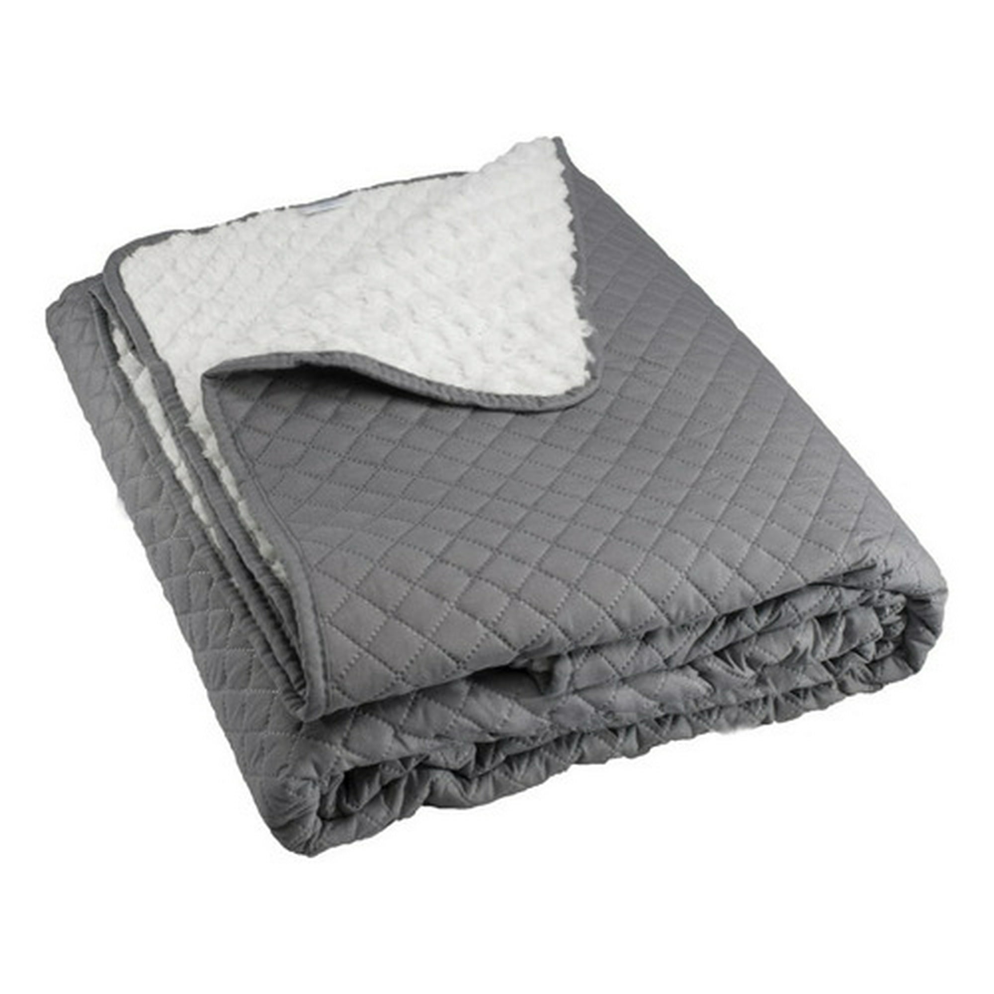 Quilt Andes Sherpa Liso Gris 2 Plazas