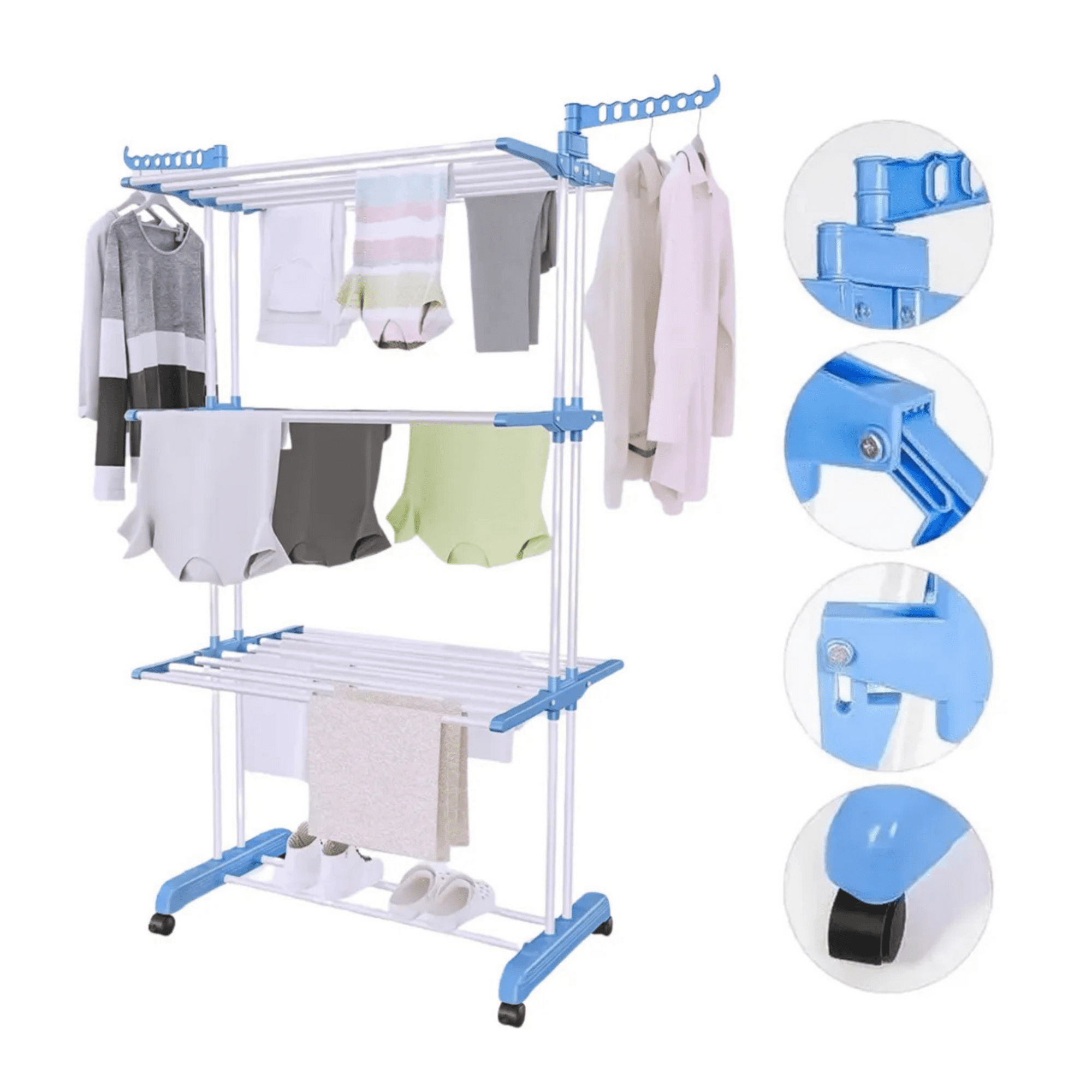 Genérico - Tendedero Organizador Colgador Ropa Plegable 3 Niveles