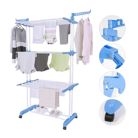 Genérico - Tendedero Organizador Colgador Ropa Plegable 3 Niveles