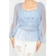 thumbnail image 5 of Top Peplum de Crochet de Malla Transparente, 5 of 5
