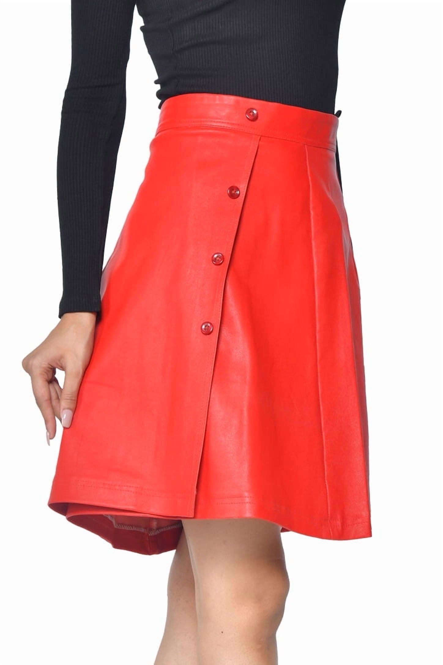 Falda Cuero Sharo Roja