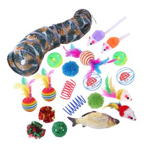 Ioensy - 20 Juguetes Para Gatos, Tubo De Túnel Plegable Para Jugar Con Gatos Pequeños Y Grandes, Gatitos Y Perros