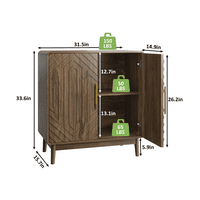 M&Ms - Sideboard Buffet Cabinet With Storage ,Carved 2 Door Sideboard,Multifunctional Accent Cabinet With Adjustable Layer Board For Living Room, Entryway, Hallway, Office, Kitchen And Dining Room
