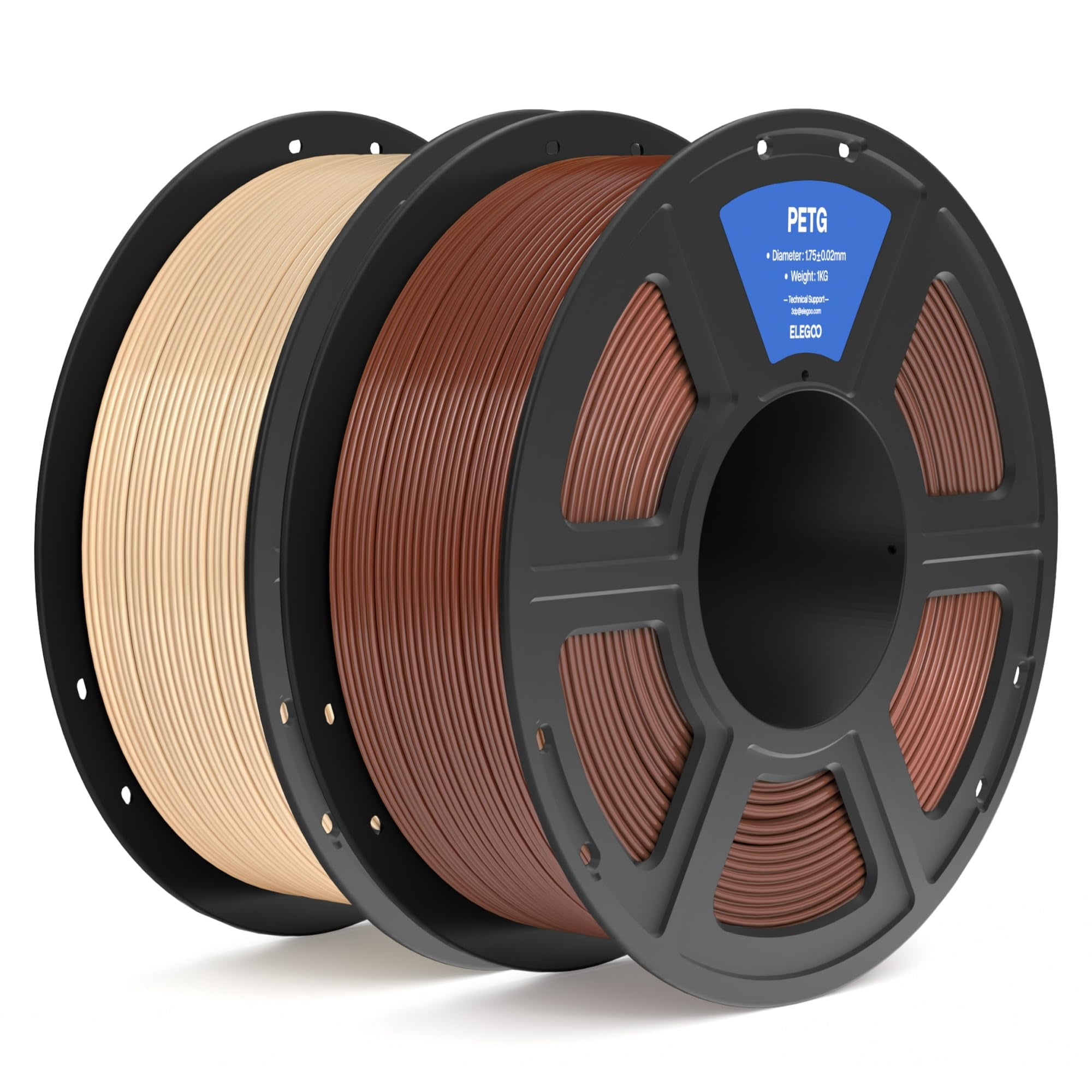Elegoo - Filamento Para Impresora 3d Petg De 1 75 Mm Marrón Y Beige 2 Kg