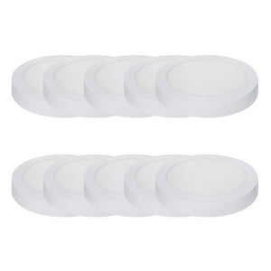 Hb. Importaciones - Pack 10 Panel Redondo Led Eco Sobrepuesto Blanco 6W Frío