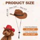 thumbnail image 2 of Sombrero de vaquero Uxcell para perro, mini sombrero de vaquero para mascota con correa ajustable, gorra de cosplay (marrón, M), para perros y gatos / disfraz de Halloween / decoración de fiesta, 2 of 7
