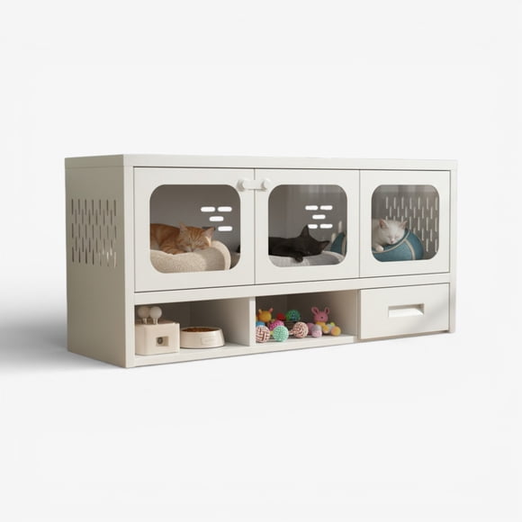 Casa baja para mascotas 3 puertas vitrina - Linea Pet PC-13