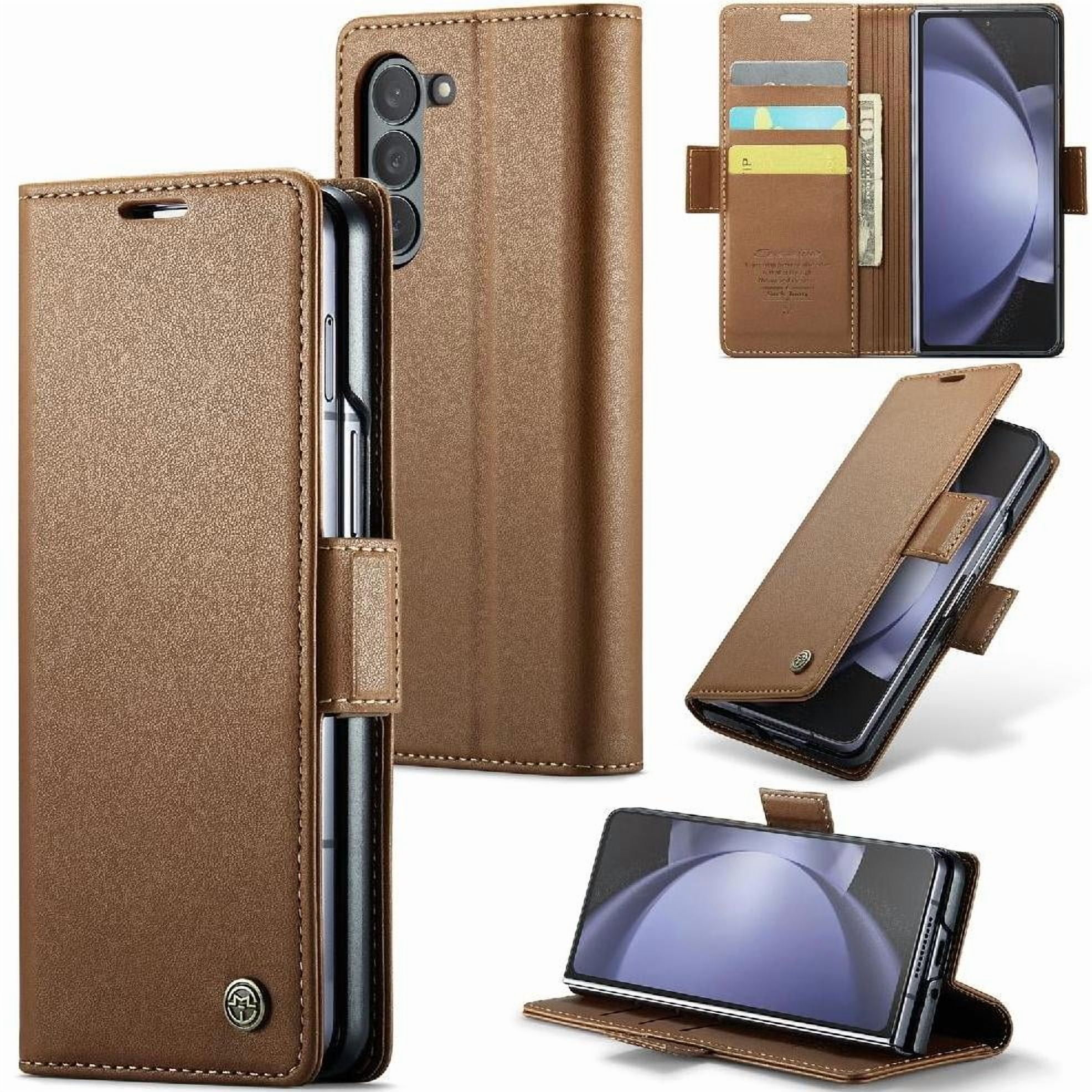 Caseme Tipo Cartera Samsung Galaxy Z Fold 5 5g Con Cierre Magnético, Rfid, Tarjetero, Soporte, Carga Inalámbrica