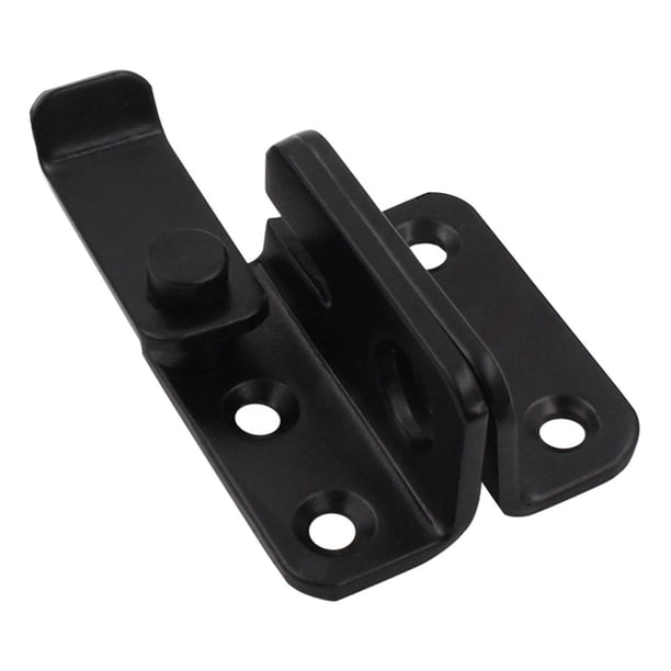 Pestillo abatible Pestillo de puerta Pestillo de perno de puerta corredera, pestillo de cerradura de puerta resistente para jaula de mascotas, garaje, Negro S izquierda abierta