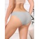 thumbnail image 3 of INSPIRE CHIC Ropa interior femenina de tiro bajo acanalada, bragas transpirables, suaves y elásticas, grandes, grises, 3 of 4