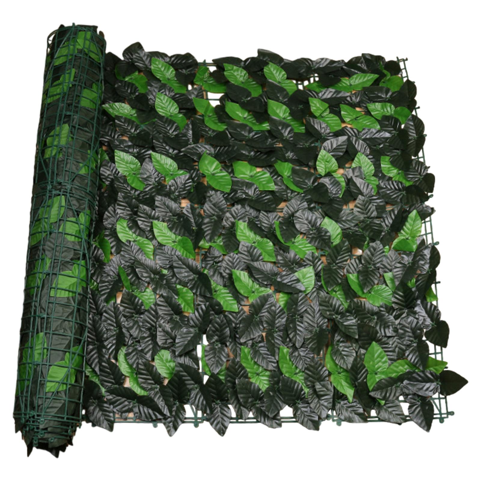 Magideal - Valla De Privacidad De Hojas Artificiales, Pantalla De Pared, Fondo De Vegetación Artificial, Valla De Seto Artificial, Decoración De Hojas Artificial Verde Oscuro 05X3M