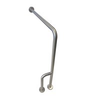 Maxcare - Barra Seguridad Baño Muro-Piso 3 Apoyos Derecha Acero Inox