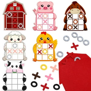 Blosssound - Juego De Mesa Estratégico Farm Party Favors Tic Tac Toe, Paquete De 12
