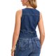 thumbnail image 3 of INSPIRE CHIC Chalecos de Mezclilla para Mujer Recortados Cuello en V Sin Mangas Abotonado Chaleco Occidental de Mezclilla Tops M Azul Oscuro, 3 of 6