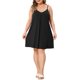 thumbnail image 4 of Agnes Orinda Vestido de Dormir sin Mangas para Mujer de Talla Grande, Cuello en V, Plisado Frontal, Tirantes Ajustables, Suave, Casual, Camisón 2X Negro, 4 of 8