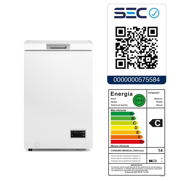 Congelador Freezer Horizontal Dual 98L Inverter Frío Directo