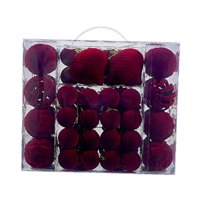 Bothyi - 48 Bolas Navideñas Para Decorar El Árbol De Navidad, Ideal Para Fiestas Navideñas, Color Vino Tinto.