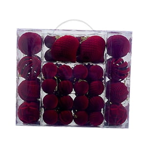 Bothyi - 48 Bolas Navideñas Para Decorar El Árbol De Navidad, Ideal Para Fiestas Navideñas, Color Vino Tinto.