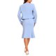 thumbnail image 3 of INSPIRE CHIC Conjuntos de Negocios para Mujeres Vestido Midi Sin Mangas con Cola de Sirena Traje de Maestra para Regreso a Clases Blazer Sin Cuello Conjunto de Vestido de 2 Piezas Azul Claro S, 3 of 6