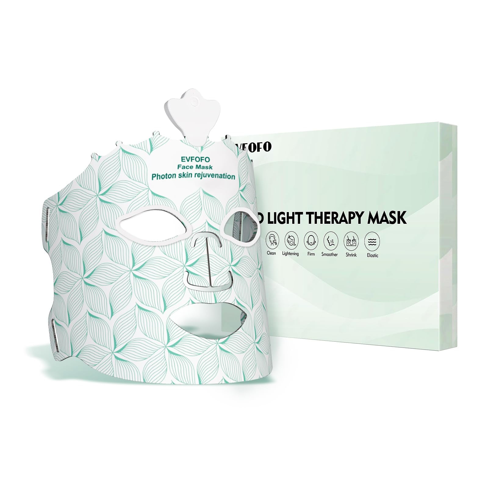Mascarilla De Terapia De Luz Led Inalámbrica Evfofo De Silicona De 7 Colores