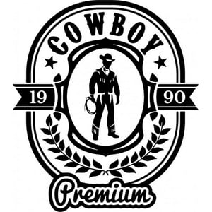 Rienda Libre Graphics - Decomural Cowboy Wreath Badge Ws-46290