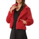 thumbnail image 1 of INSPIRE CHIC Chaqueta de Piel Recortada para Mujer Solapa Cardigan Esponjoso Bolero 2026 Invierno Abrigo Corto de Piel Sintética Conjuntos M Rojo, 1 of 6