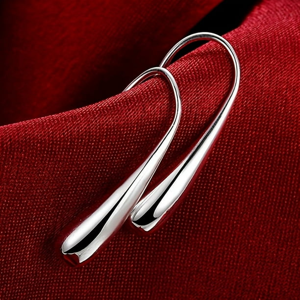 Stylish Water Drop Shape 925 Silver Earrings for Women - Fine Jewelry with Elegant Design